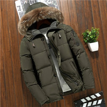 Load image into Gallery viewer, Brand Russia Winter Jacket Men White Duck Down Parkas Jacket Thick Warm Snow Parkas hombre Hooded Warm Overcoat Windbreaker
