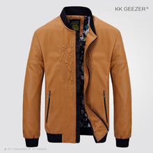 Load image into Gallery viewer, Leather Jacket Men Bomber Baseball Jacket Biker Pu Coat Faux Pilot  Varsity Fleece College Top Leather Black Slim Fit Motorcycle
